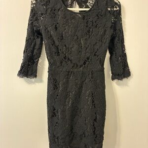 Signature Black Lace Long Sleeve Dress